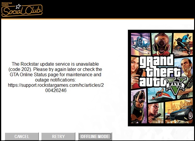 Fix: Social Club's “Rockstar Update Service is Unavailable (Code 202)” Error  – The Computer Noob